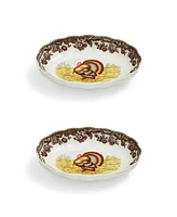 Spode Woodland Turkey Oval Fluted Dish, Set of 2