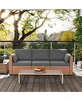 Streamdale Furniture Wicker Patio Sofa with Cushions