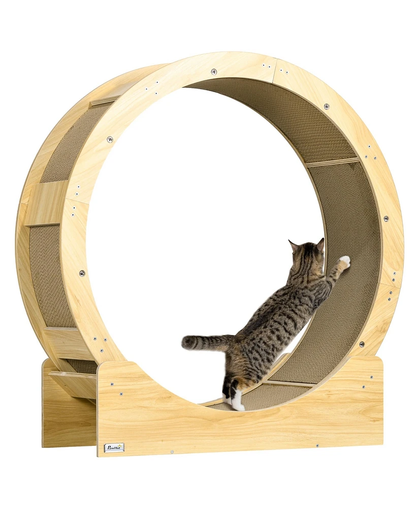 Simplie Fun Indoor Cat Exercise Wheel with Brake and Scratching Pads