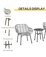 Streamdale Furniture 3-Piece Rattan Patio Set with Cushions