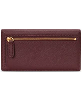 Women's Crosshatch Leather Slim Snapped-Closure Wallet