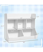 3-Tier Kids Bookcase with Storage Compartments