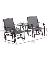 Streamdale Furniture Outdoor Glider Chairs & Coffee Table for Patio & Porch