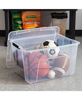 Iris Usa Iris Usa, 60 Quart Stack & Pull Plastic Storage Box with Buckles and Lid, Clear