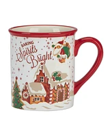 Certified International Santa's Retro Christmas Mugs, Set of 4