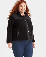 Style & Co Plus Quilted-Yoke Sherpa Jacket, Created for Macy's