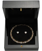 Givenchy Cubic Zirconia Tennis Bracelet & Stud Earrings Set