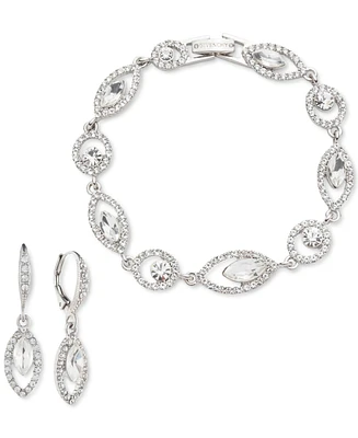 Givenchy Mixed-Cut Crystal Flex Bracelet & Drop Earrings Set