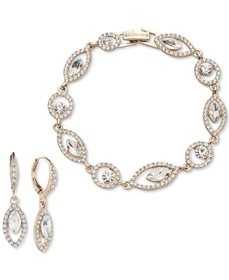 Givenchy Mixed-Cut Crystal Flex Bracelet & Drop Earrings Set