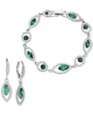 Givenchy Mixed-Cut Crystal Flex Bracelet & Drop Earrings Set