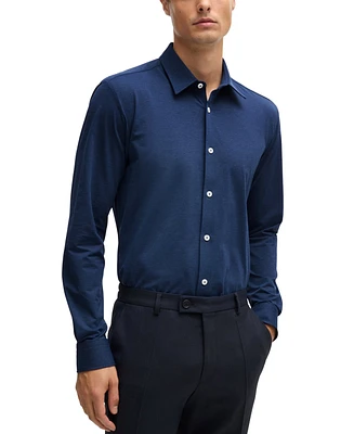 Boss by Hugo Men's Melange Slim-Fit Dress Shirt