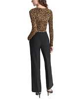 Dkny Petite Seamed Waistband Wide-Leg Pants