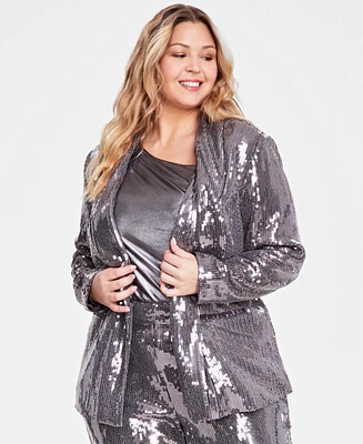 I.n.c. International Concepts Plus Sequined Blazer, Created for Macy's