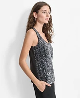 Dkny Women's Sequined Scoop-Neck Sleeveless Tank Top