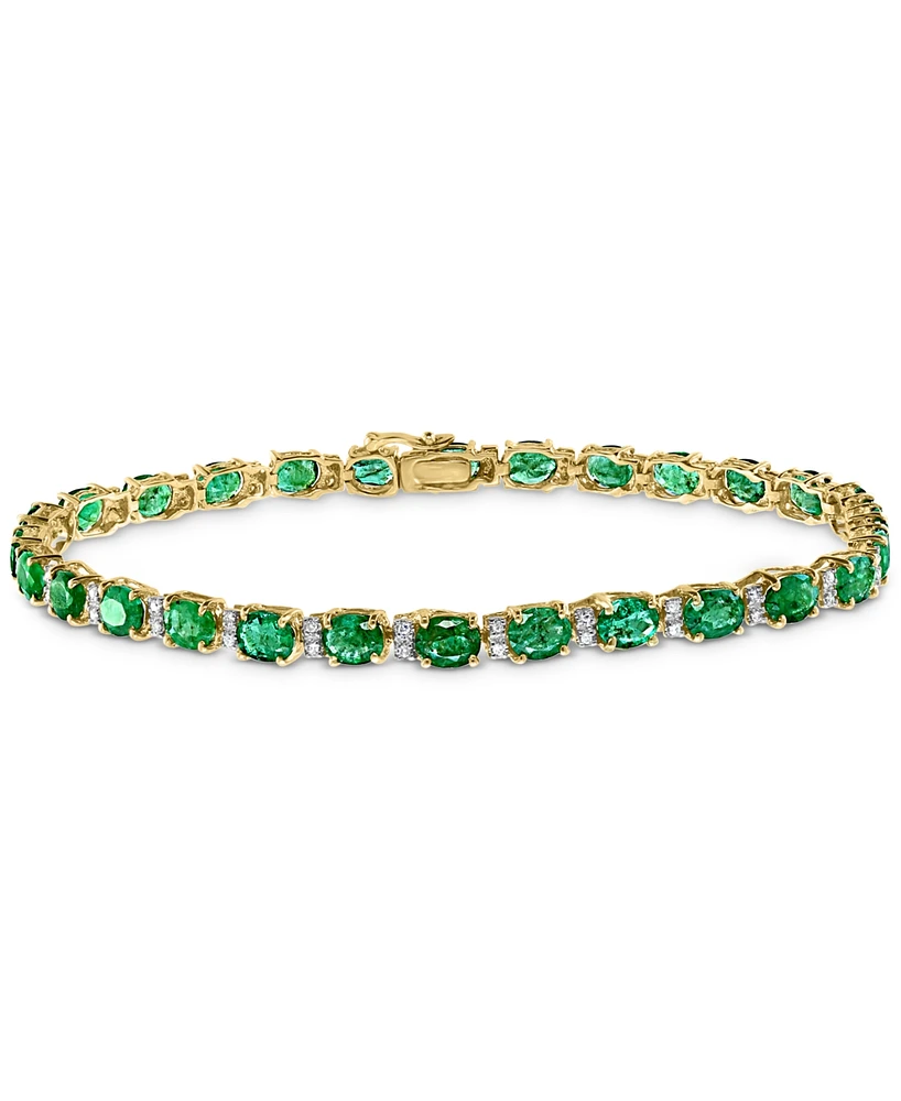 Effy Emerald (9-1/3 ct. t.w.) and Diamond (1/4 Tennis Bracelet 14k Gold (Also Available Brasilica by Sapphire)
