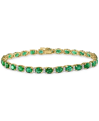 Effy Emerald (9-1/3 ct. t.w.) and Diamond (1/4 Tennis Bracelet 14k Gold (Also Available Brasilica by Sapphire)