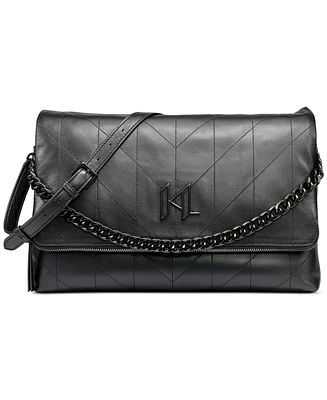 Karl Lagerfeld Paris Lavande Large Leather Shoulder Bag