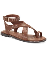 Sun + Stone Women's Carterr Studded Toe Loop Strappy Flat Sandals, Created for Macy's