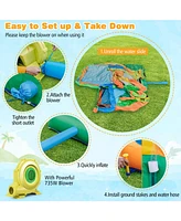 Vebreda Kids Inflatable Water Slide for Yard Lawn with 735W Blower