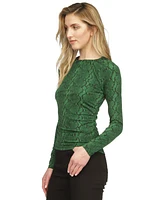 Michael Kors Women's Snake-Print Long-Sleeve Top