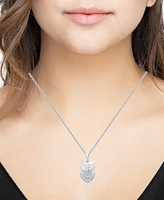 Diamond Owl 18" Pendant Necklace (1/10 ct. t.w.) in Sterling Silver