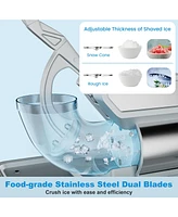 Givimo 300W Commercial Ice Crusher with Dual Blades and Safety Switch-Gray