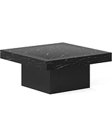 Tribesigns Coffee Table Square Led Engineered Wood Low for Living Room