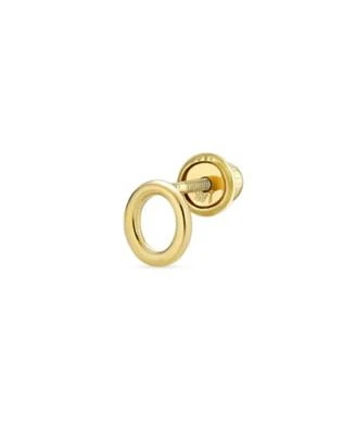 Bling Jewelry Unisex Abc Minimalist Yellow 14k Gold Capital Block Alphabet Letter Initial Cartilage Ear Lobe Piercing 1 Piece Stud Earring Screw Back