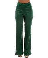 Juniors' Wide-Leg Satin Pants