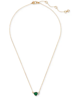 kate spade new york Cubic Zirconia Pendant Necklace, 16" + 3" extender