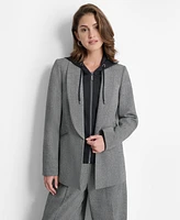 Dkny Women's Layered-Look Hoodie Herringbone Jacket