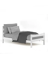 Gymax Twin Size Platform Bed Frame Foundation w/Headboard &Wood Slat Support White
