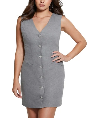 Guess Women's Doris Rhinestone-Button Sheath Dress