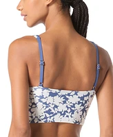 Michael Kors Women's Printed Lace-Up V-Neck Bikini Top