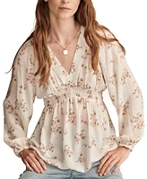 Lucky Brand Women's Floral-Print Empire-Waist Top