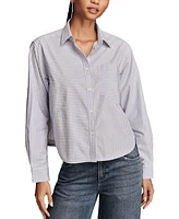 Lucky Brand Women's Striped Cropped Shirt