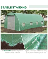 Streamdale Furniture 19' Walk-In Tunnel Greenhouse with Mesh and Zipper Door