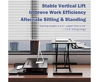 Streamdale Furniture 32" Height Adjustable Sit-to-Stand Desk Riser with Dual Monitors