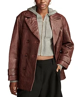 Lucky Brand Women's Marla Leather Short Trench Coat