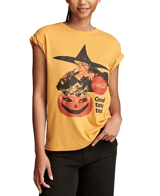 Lucky Brand Women's Coca-Cola Halloween Graphic Boyfriend T-Shirt