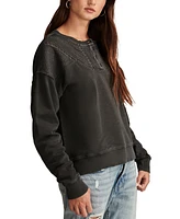 Lucky Brand Women's Pintucked-Yoke Henley Sweatshirt