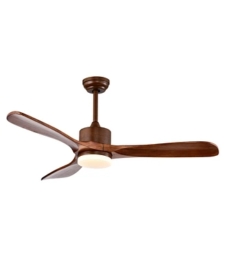 Sugift 52 Inch Reversible Ceiling Fan with Led Light and Adjustable Temperature