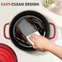 6 Qt Enameled Cast Iron Dutch Oven Pot with Lid & Dual Handles – Nonstick, Oven Safe