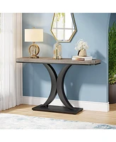 Tribesigns Modern Gold Console Table, 40 inch Narrow Entryway Foyer Table with Geometric Base, Rustic Hallway Accent for Living Room, Entrance