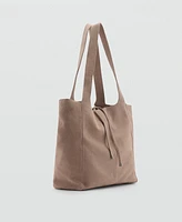 Mango Women's Leather Shopper Bag