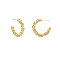 Hollywood Sensation Gold Rope Hoop Earrings ; Perfect for Any