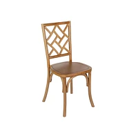 Merrick Lane Mara Solid Wood Dining Chair With Stackable Design, Ornate Seat Back Accenting, And Elegant Finish