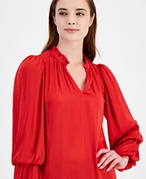 T Tahari Women's Split-Neckline Tiered-Sleeve Top