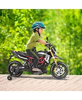 Vebreda 12V Kids Ride-On Motorcycle Aprilia Licensed with Sounds and Music-Red