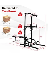 Skonyon Power Tower Pull Up Bar Stand with Adjustable Heights and Bench